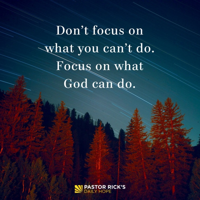 Dont focus on what you cant do